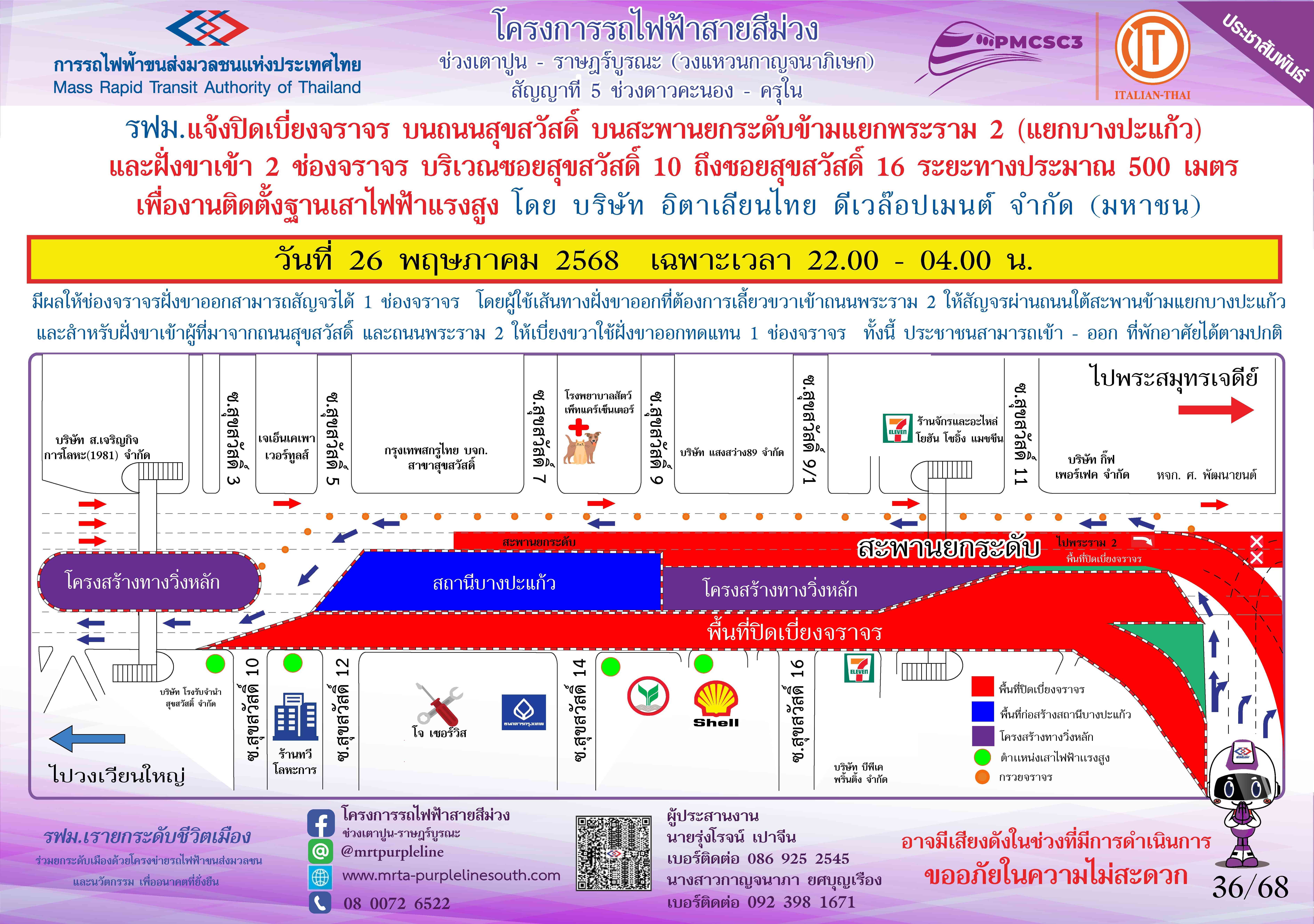 งานติดตั้งฐานเสาไฟฟ้าแรงสูง ซอยสุขสวัสดิ์ 10