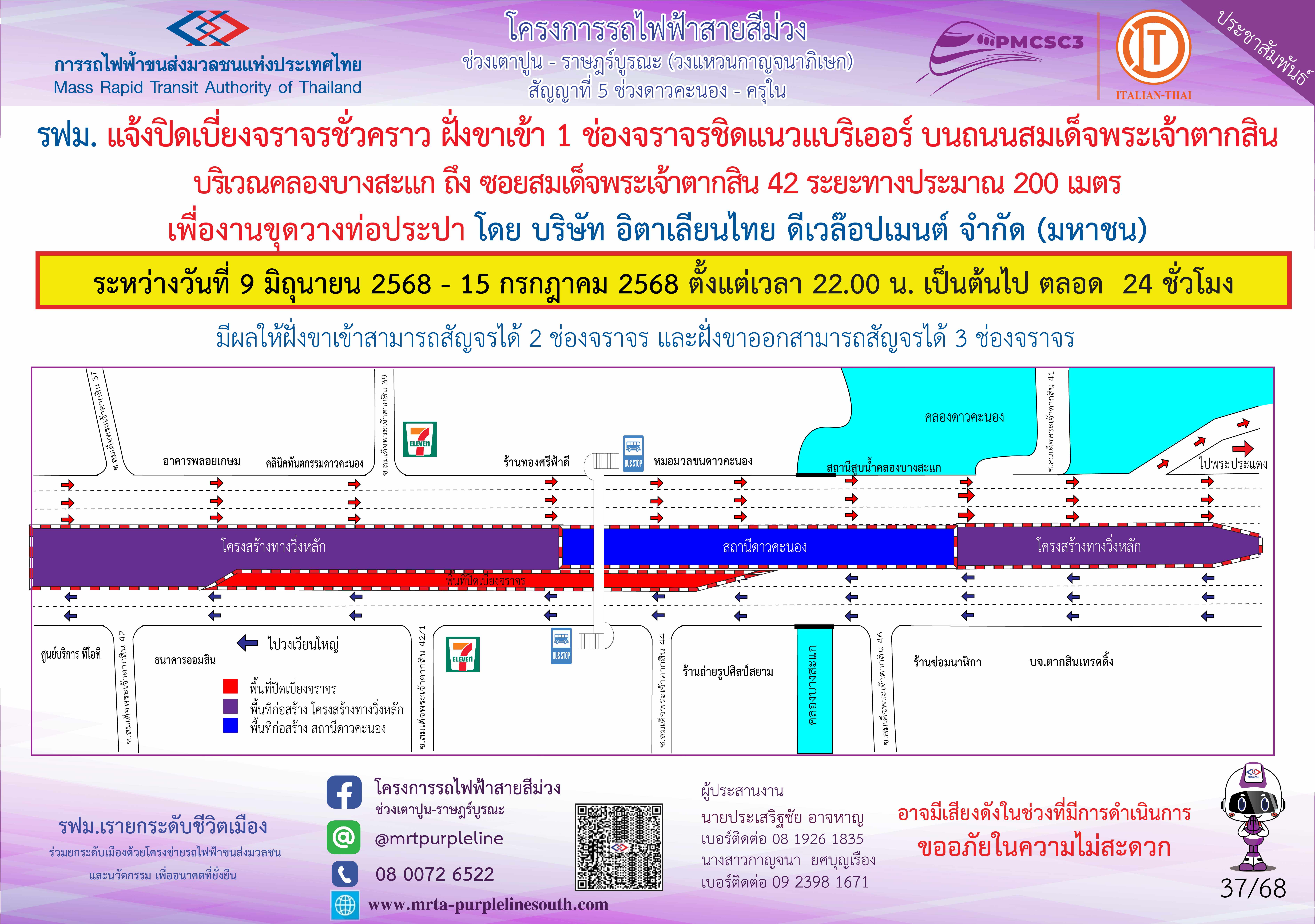 งานขุดวางท่อประปา คลองบางสะแก