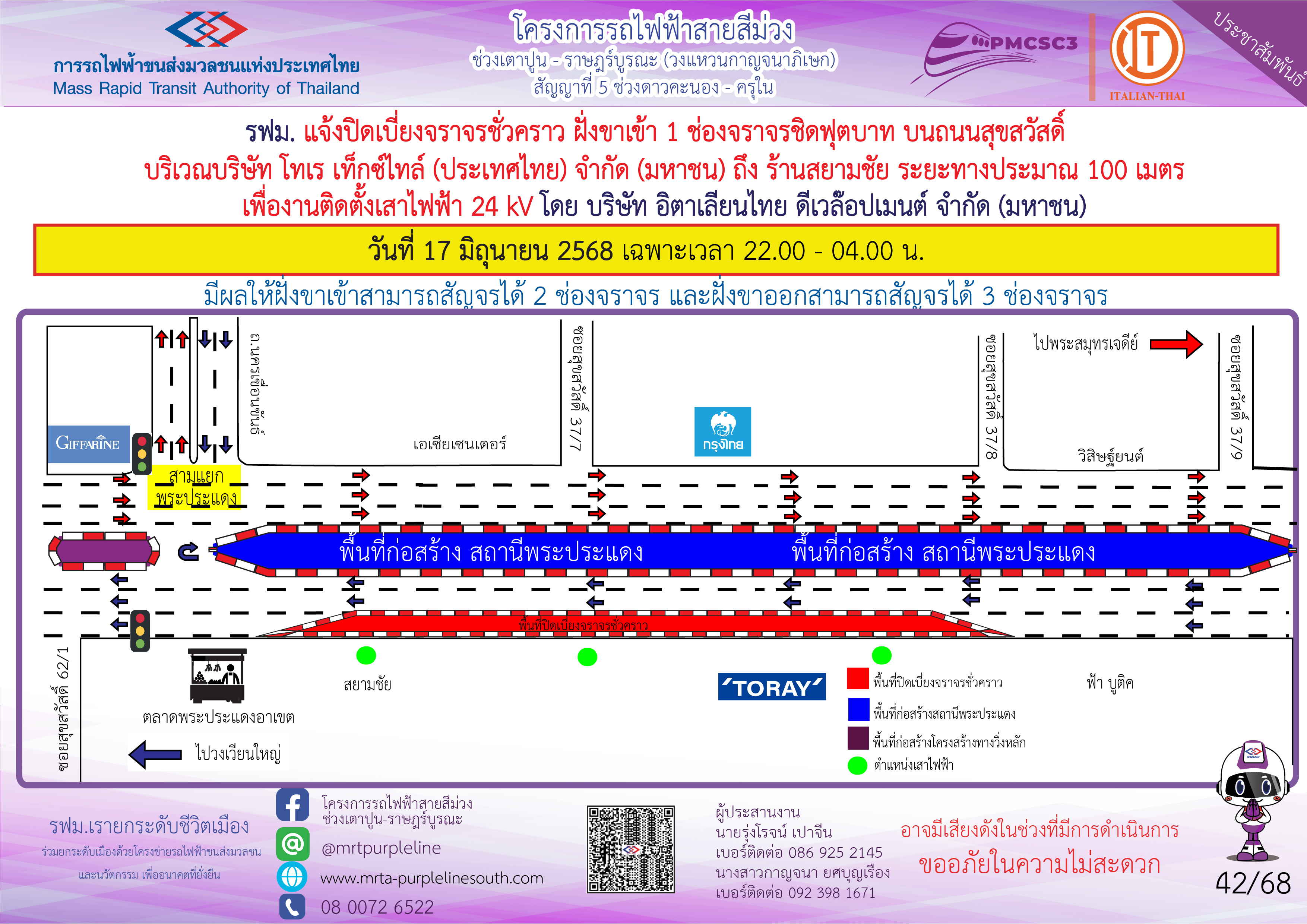 งานติดตั้งเสาไฟฟ้า 24 kV พระประแดง