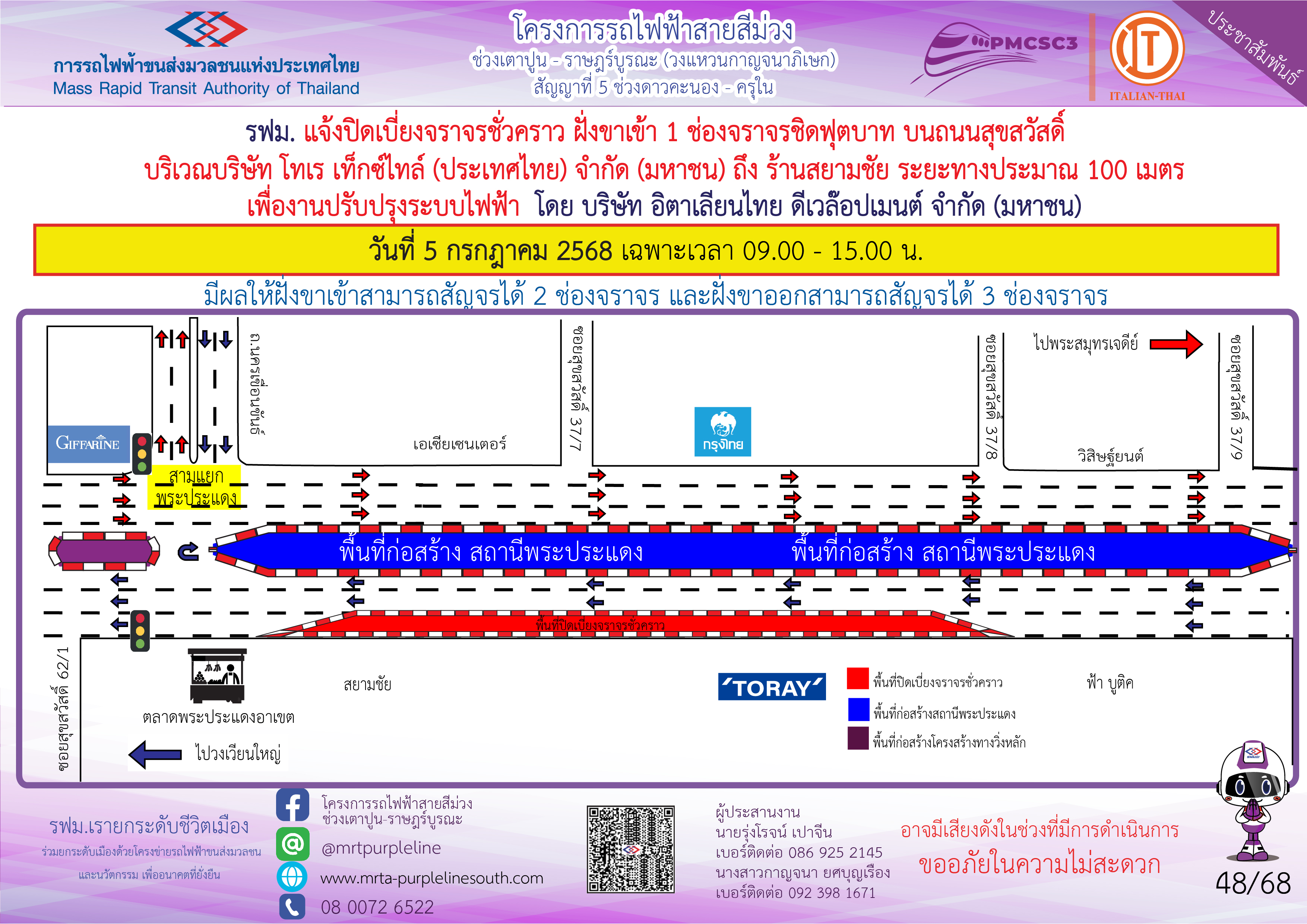 งานปรับปรุงระบบไฟฟ้า บริเวณบริษัท โทเร เท็กซ์ไทล์