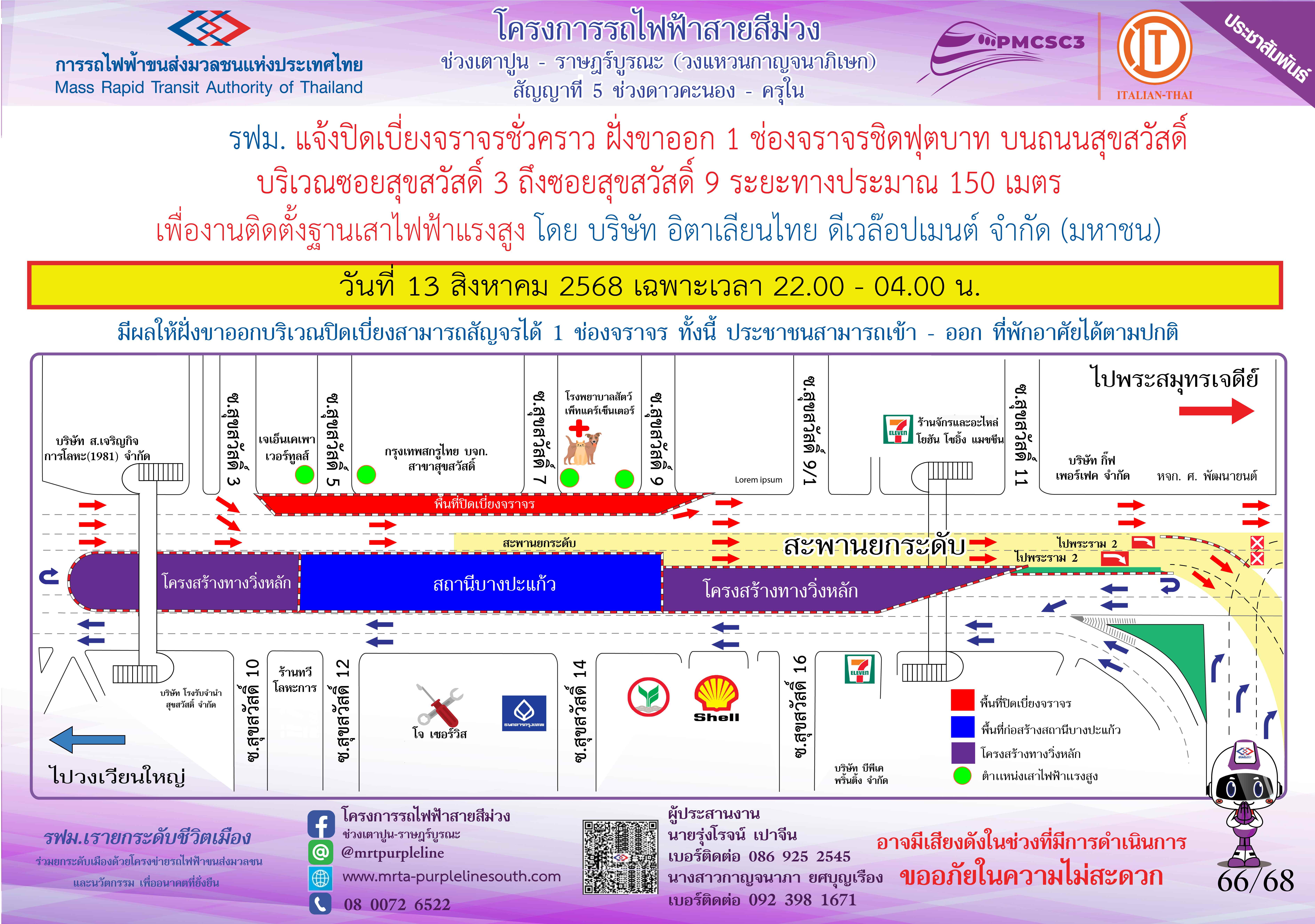 งานติดตั้งเสาไฟฟ้าแรงสูง ซอยสุขสวัสดิ์ 3