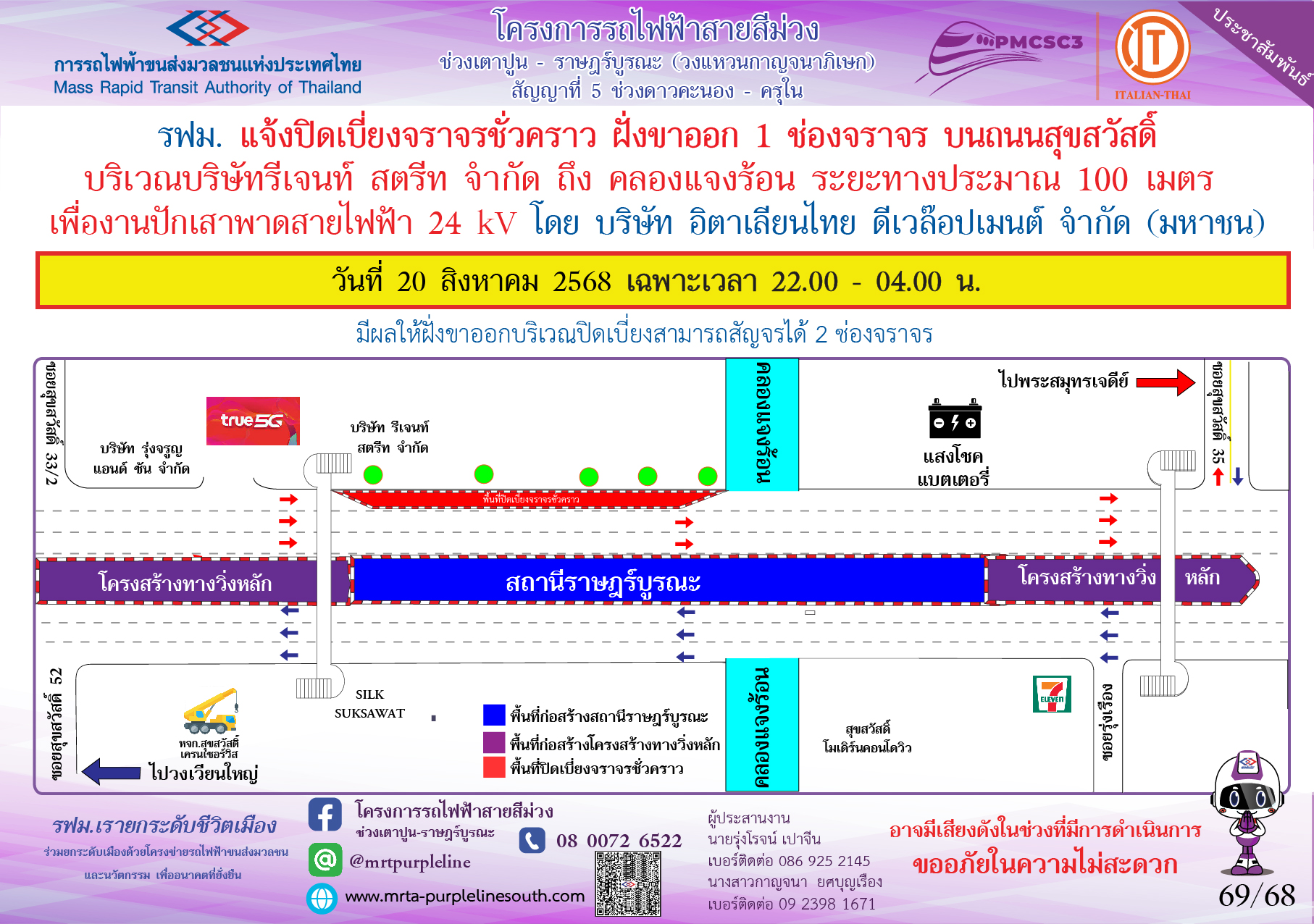 งานปักเสาพาดสายไฟฟ้า 24 kV คลองแจงร้อน