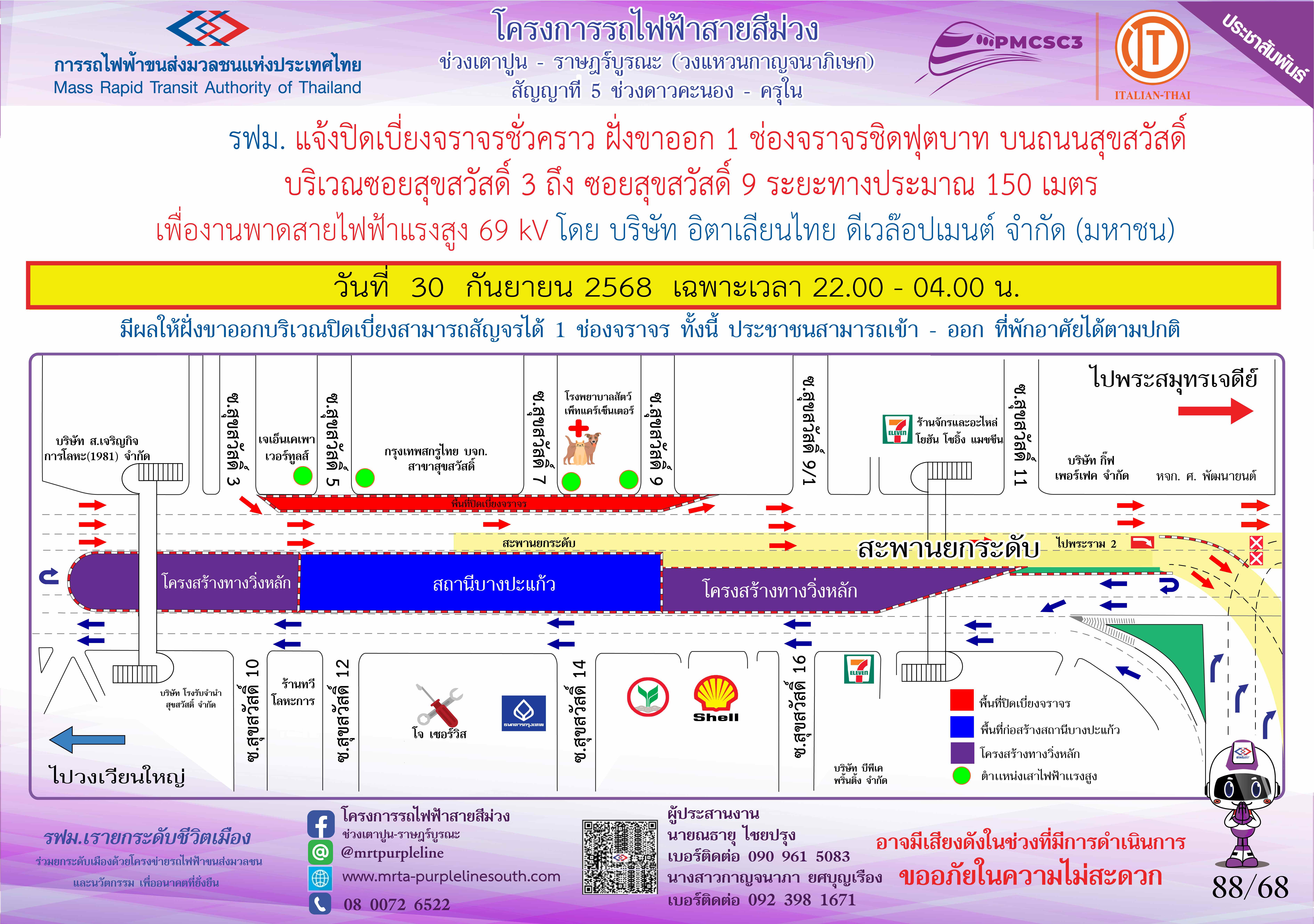 งานพาดสายไฟฟ้าแรงสูง 69 kV สุขสวัสดิ์ 3