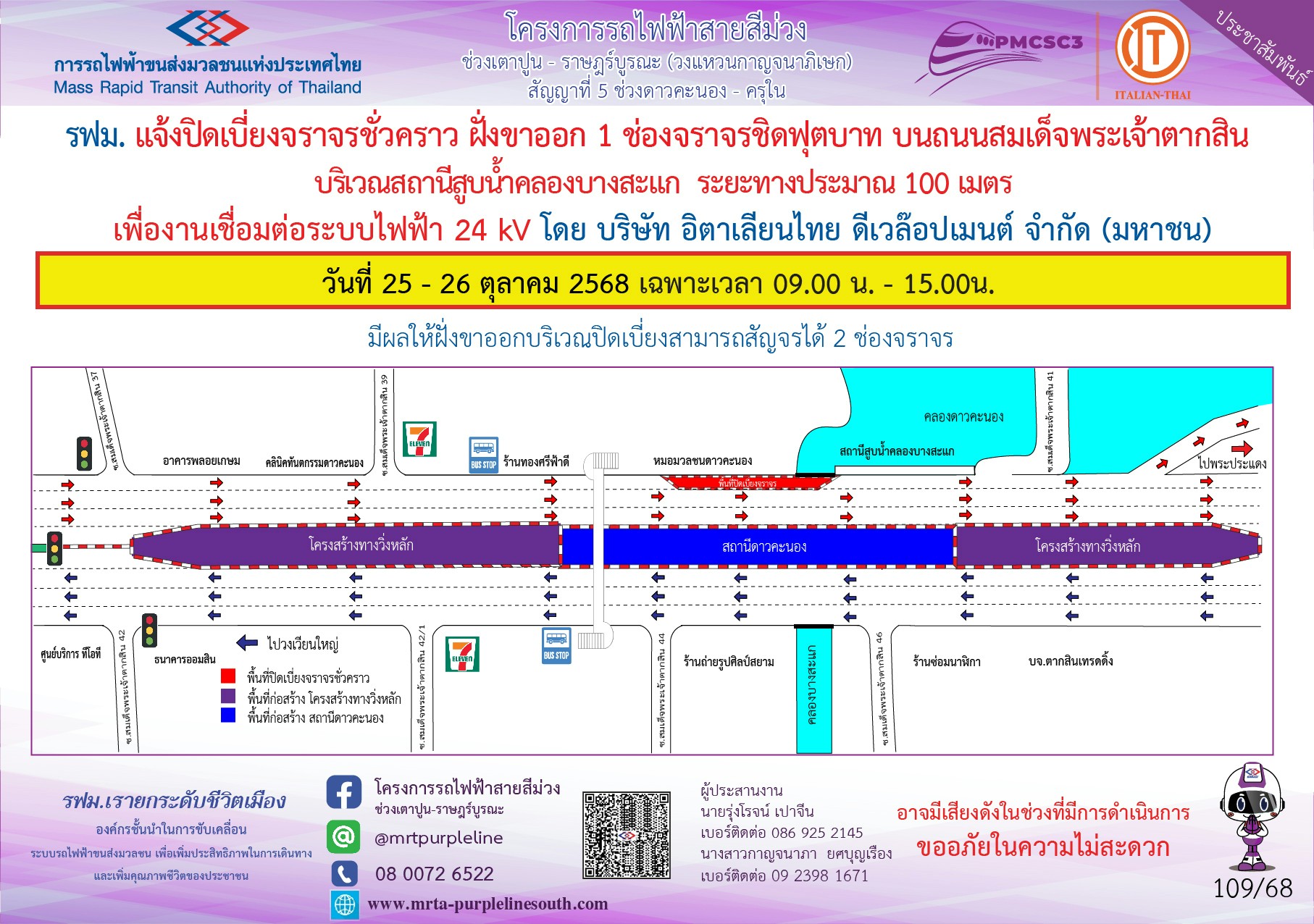 งานเชื่อมต่อระบบไฟฟ้า 24 kV สถานีสูบน้ำคลองบางสะแก