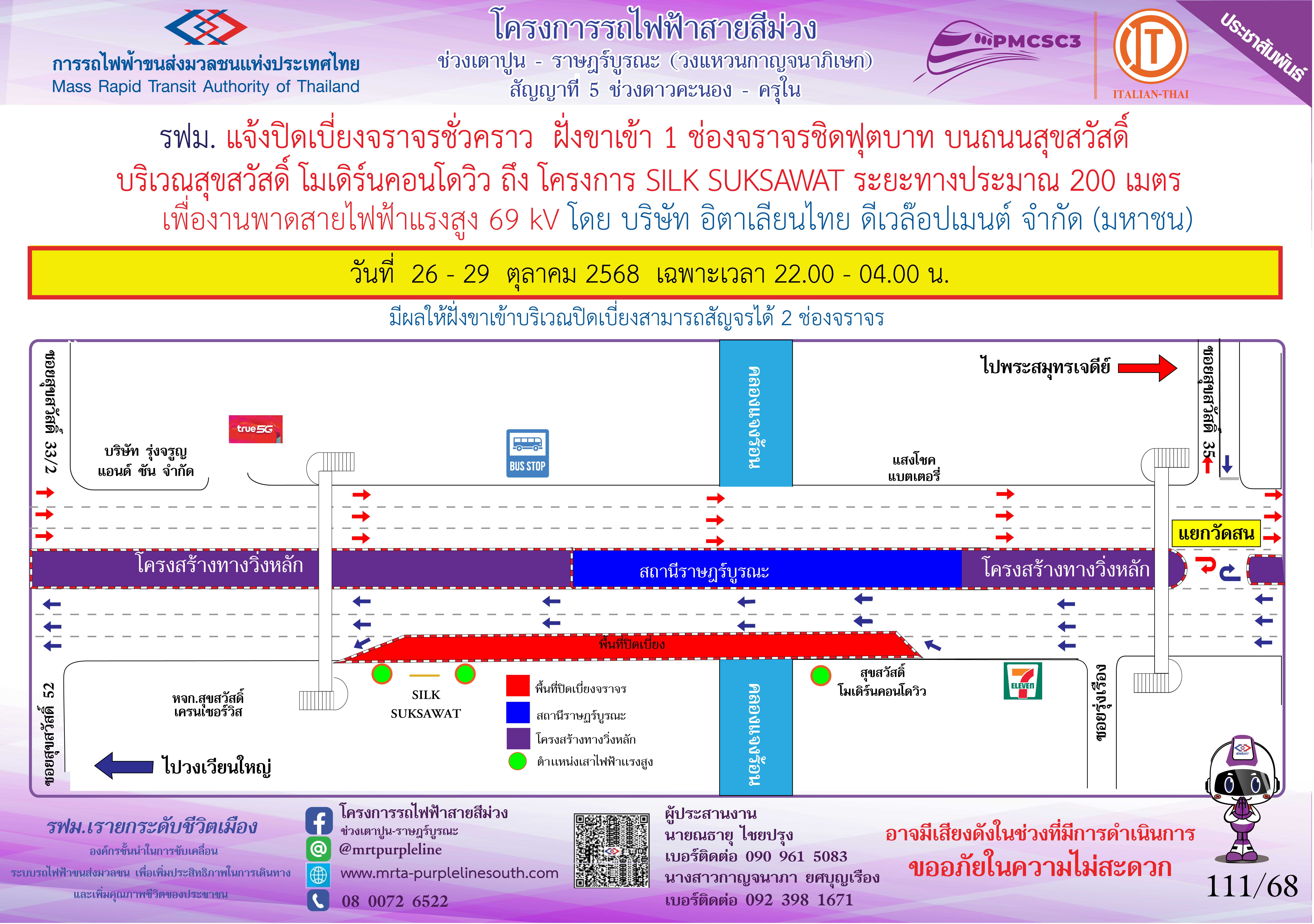 งานพาดสายไฟฟ้าแรงสูง 69 kV โครงการ SILK SUKSAWAT