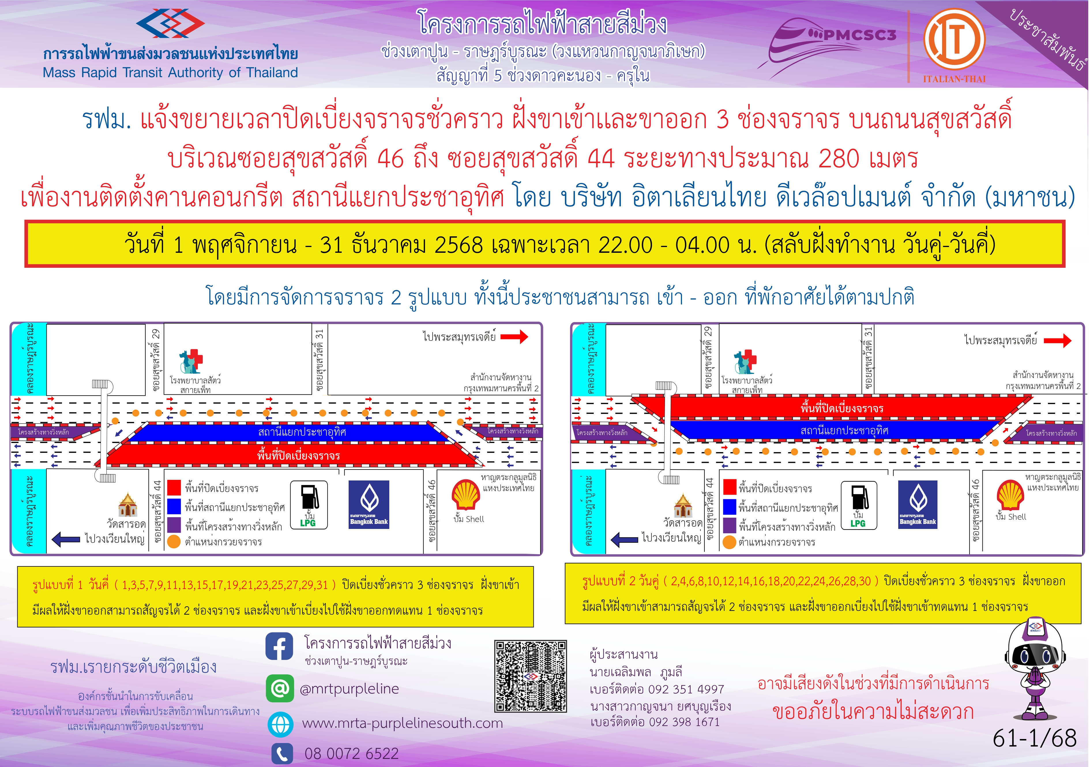 งานติดตั้งคานคอนกรีต สถานีแยกประชาอุทิศ