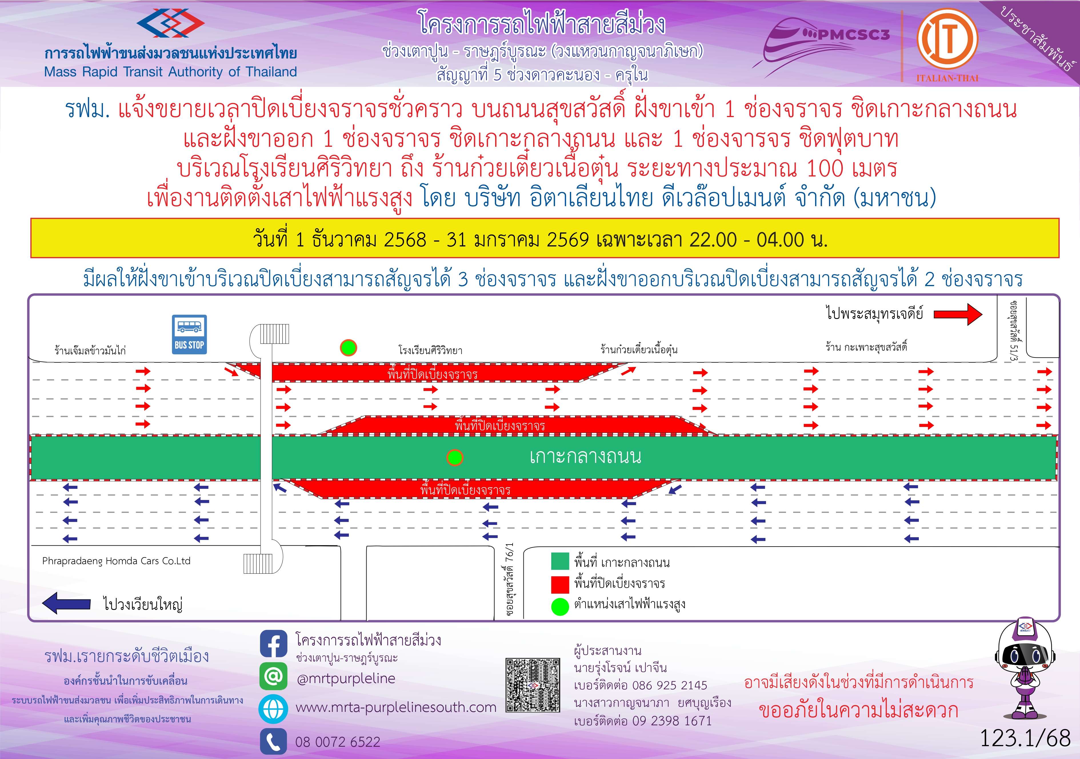 งานติดตั้งเสาไฟฟ้าแรงสูง โรงเรียนศิริวิทยา