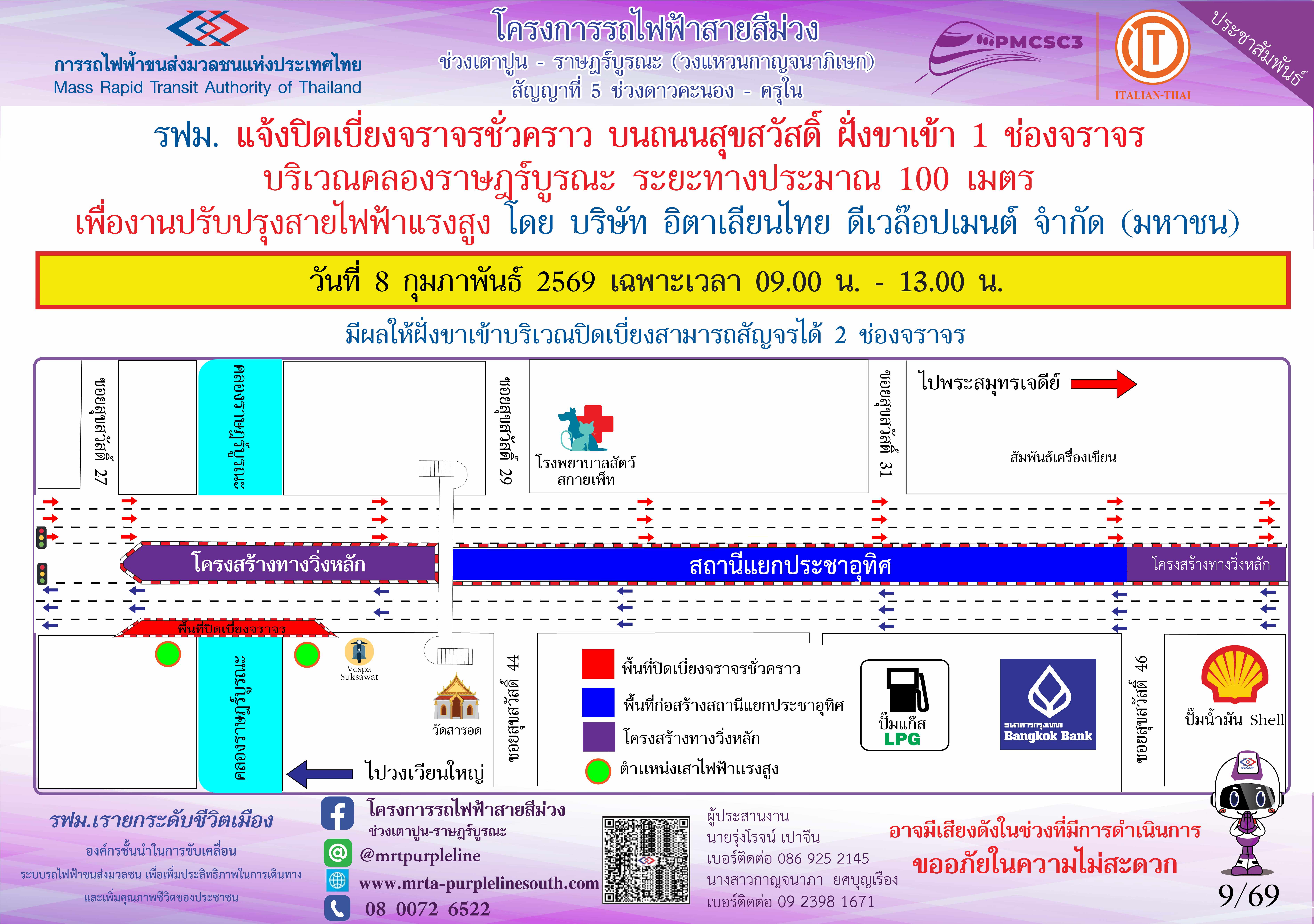 งานปรับปรุงสายไฟฟ้าแรงสูง คลองราษฎร์บูรณะ
