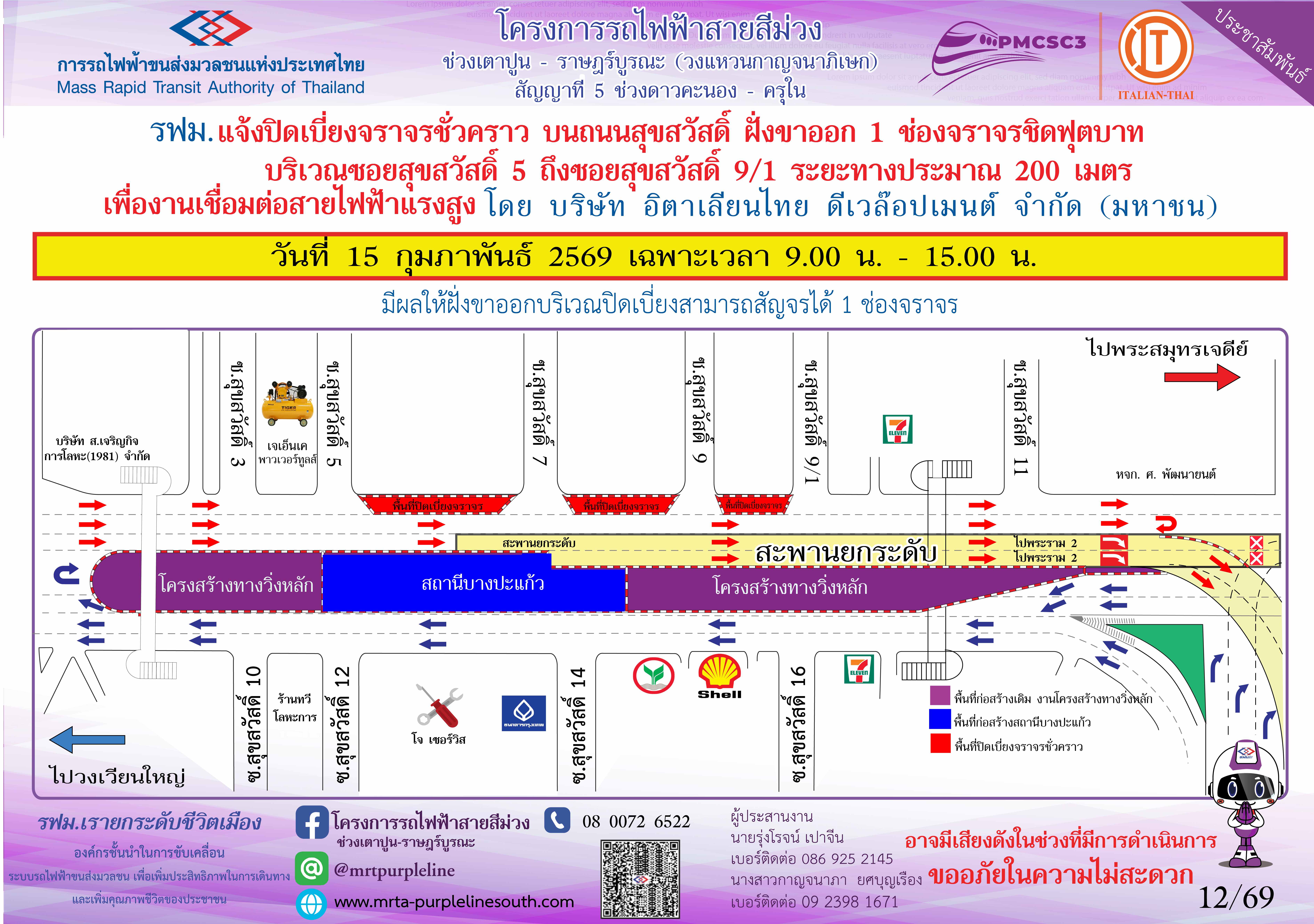 งานเชื่อมต่อสายไฟฟ้าแรงสูง ซอยสุขสวัสดิ์ 5