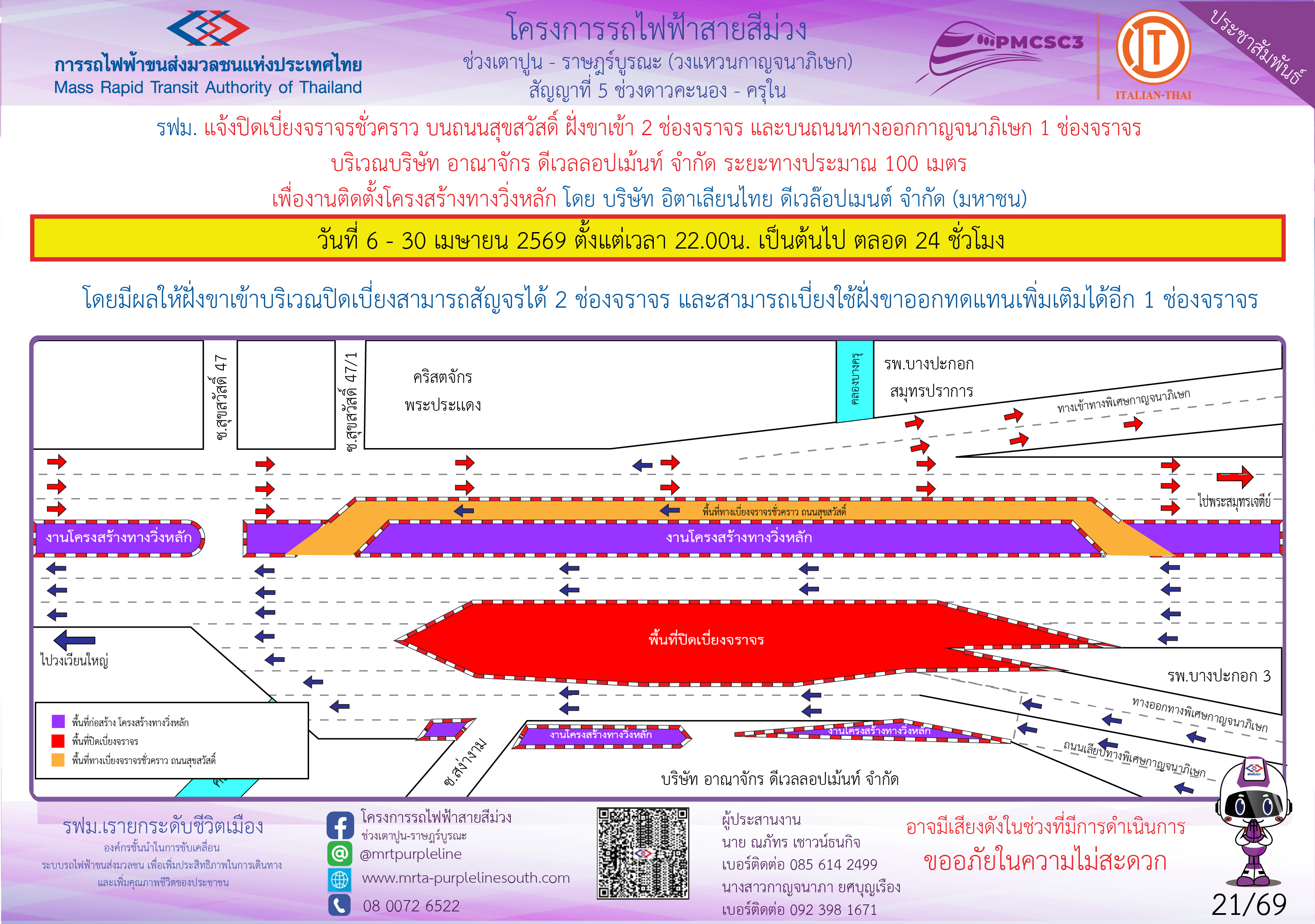 งานยกติดตั้งโครงสร้างทางวิ่งหลัก ซอยสง่างาม